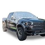 Marksign Universal Fit Wandshield Snow and Frost Cover para grandes SUV y camionetas, aletas antirrobo, tela de pezado forrada de algodón, cubiertas de espejo incluidas