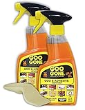 Goo Gone Gel removedor de adhesivo en spray – Paquete de 2 y levantador de pegatinas – Elimina goma de mascar, grasa, alquitrán, etiquetas, residuos de cinta, aceite, sangre, lápiz labial, máscara
