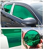 VViViD Vinilo transparente de colores para tintado de ventanillas de automóviles, 30 x 60 pulgadas, 2 rollos (verde)