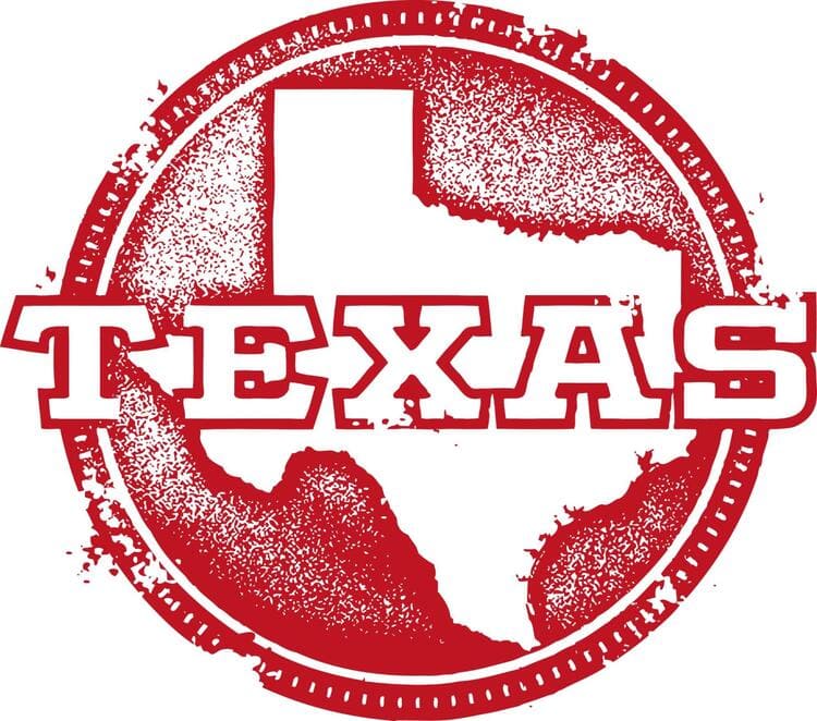 Red Stamp Texas USA